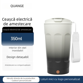 Cană electrică de amestecare, portabilă și reîncărcabilă, cu amestecare automată, pentru cafea și shake-uri proteice (mini cană pentru uz casnic)