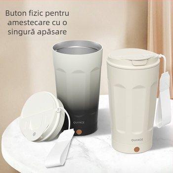Cană electrică de amestecare, portabilă și reîncărcabilă, cu amestecare automată, pentru cafea și shake-uri proteice (mini cană pentru uz casnic)