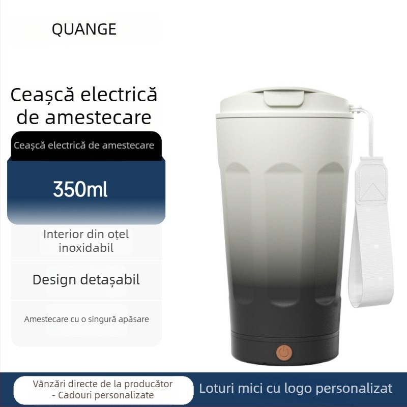 Cană electrică de amestecare, portabilă și reîncărcabilă, cu amestecare automată, pentru cafea și shake-uri proteice (mini cană pentru uz casnic)