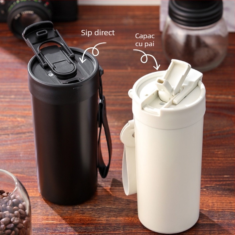 Ceașcă de cafea din oțel inoxidabil 316, cu pereți dubli, termos izolant portabil pentru deplasări, unisex, model 2025