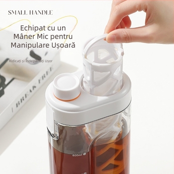 Cană carafă pentru infuzie la rece cu filtru de cafea și scară de măsurare, recipient de apă portabil, capacitate mare, pentru exterior și uz casnic, potrivit pentru frigider