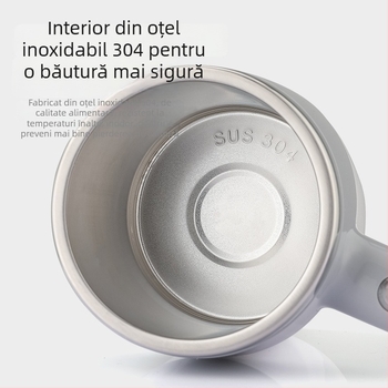 Cană magnetică pentru amestec, reîncărcabilă, din oțel inoxidabil, cu pai, portabilă, cafea pentru uz casnic