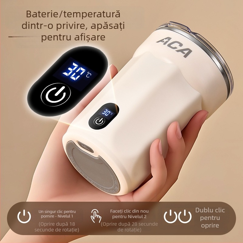 Cafea electrică cu shaker din oțel inoxidabil 6A, pentru lapte de soia și lapte praf, shaker de proteine, portabil