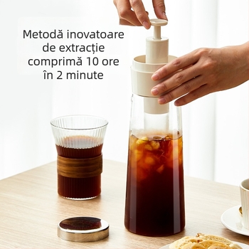 Recipient borosilikat pentru extracția la rece a cafelei și ceaiului, portabil, exterior, rezistent la căldură