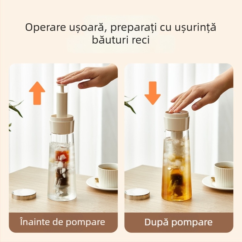 Recipient borosilikat pentru extracția la rece a cafelei și ceaiului, portabil, exterior, rezistent la căldură