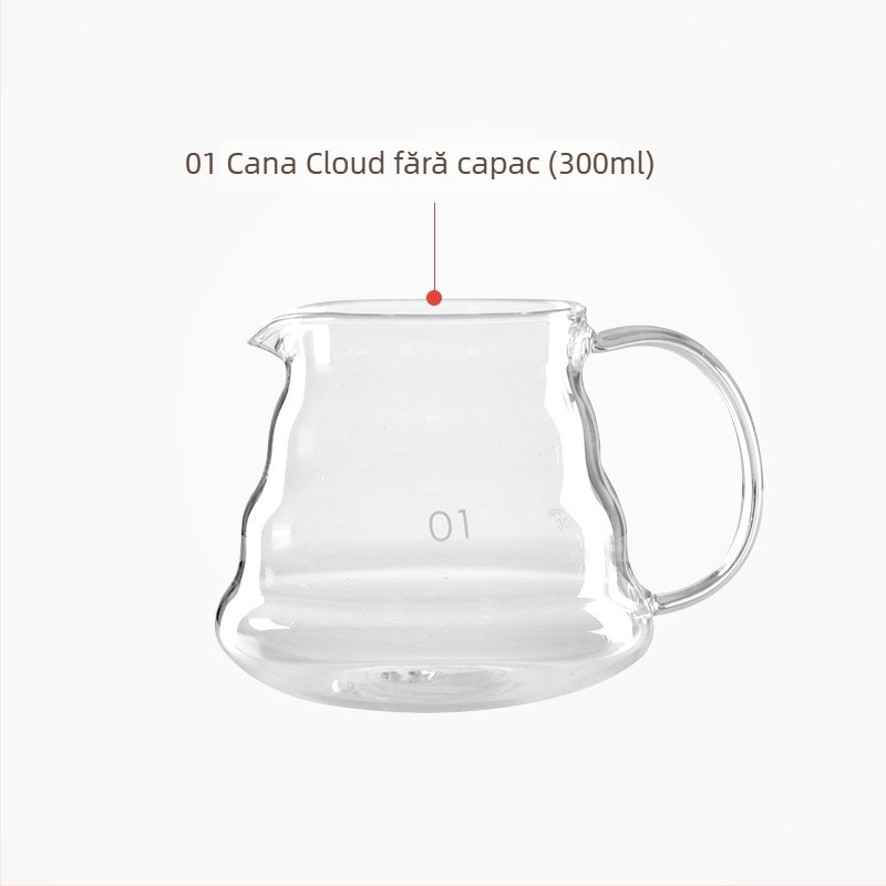 Cafetieră pentru cafea din seria Cloud, sticlă rezistentă la căldură, filtru Ice Drip, pentru preparare V60, ceașcă mică, poate fi încălzită