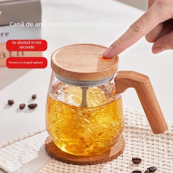Noul model de ceașcă de amestec din sticlă, complet automată, pentru cafea și băuturi, reîncărcabilă pentru birou, rezistentă la căldură