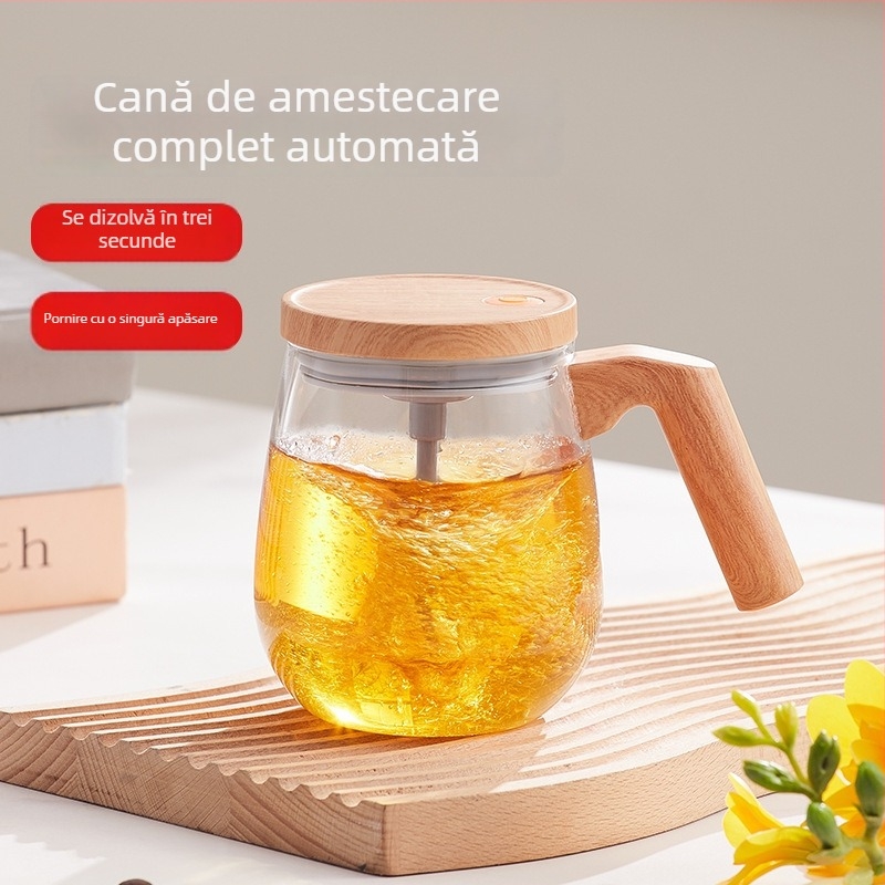 Noul model de ceașcă de amestec din sticlă, complet automată, pentru cafea și băuturi, reîncărcabilă pentru birou, rezistentă la căldură