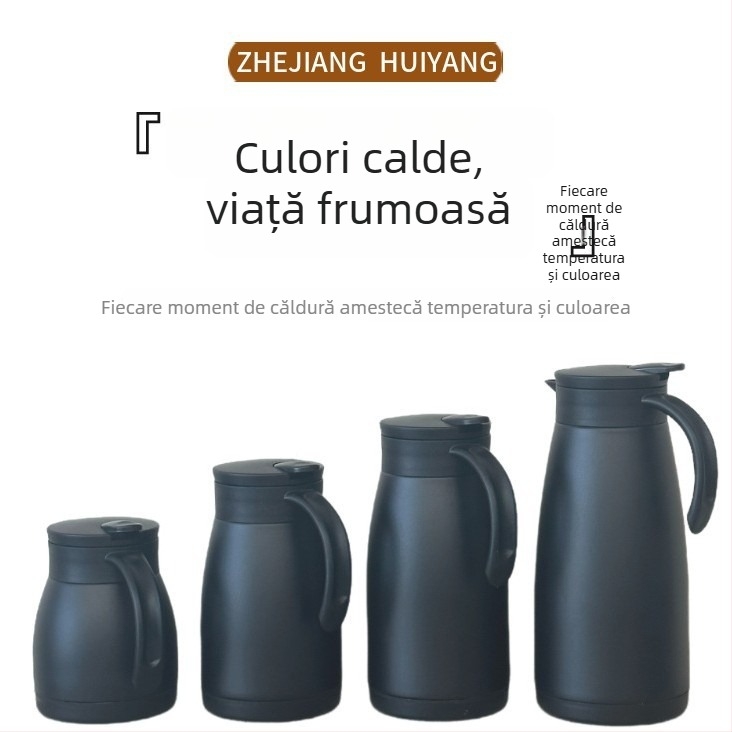 Vas termos pentru cafea din oțel inoxidabil 304, cu mâner, capacitate mare, izolare termică, pentru casă și restaurant