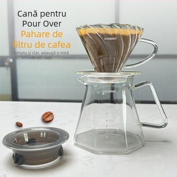 Moka pot din sticlă borosilicat de înaltă temperatură, realizare manuală, design inspirat de nori, aparat pentru infuzie, gri fumuriu, rezistent la temperaturi