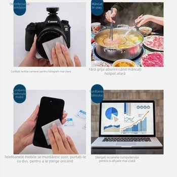Șervețele de unică folosință pentru curățarea ochelarilor și lentilelor, îndepărtarea prafului și a uleilor, șervețele portabile cu uscare rapidă pentru lentilele telefoanelor mobile și ale camerelor