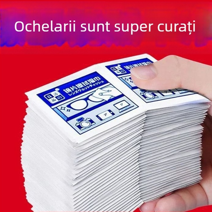 Șervețele de unică folosință pentru curățarea ochelarilor și lentilelor, îndepărtarea prafului și a uleilor, șervețele portabile cu uscare rapidă pentru lentilele telefoanelor mobile și ale camerelor
