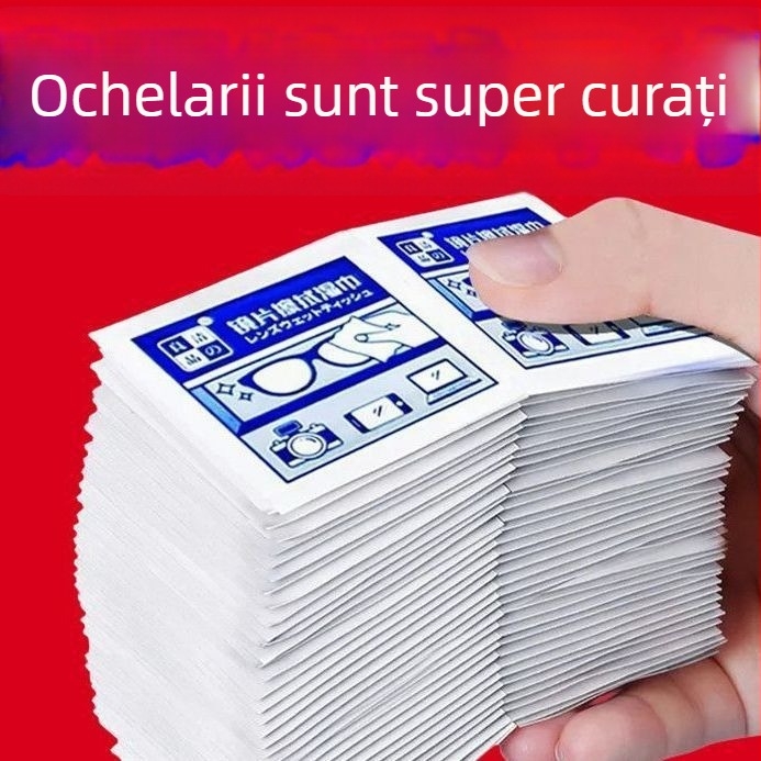 Șervețele de unică folosință pentru curățarea ochelarilor și lentilelor, îndepărtarea prafului și a uleilor, șervețele portabile cu uscare rapidă pentru lentilele telefoanelor mobile și ale camerelor