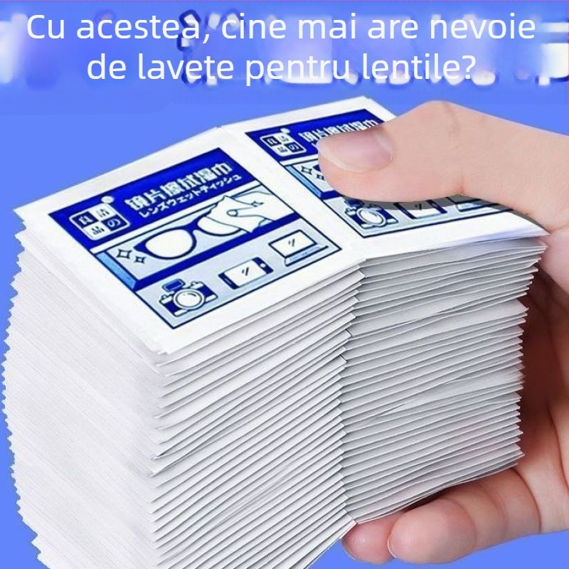 Șervețele de unică folosință pentru curățarea ochelarilor și lentilelor, îndepărtarea prafului și a uleilor, șervețele portabile cu uscare rapidă pentru lentilele telefoanelor mobile și ale camerelor