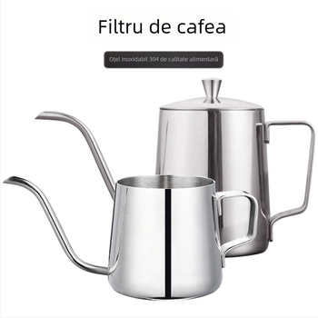 Ceainic gooseneck din oțel inoxidabil 304 pentru cafea filtrată, 600 ml