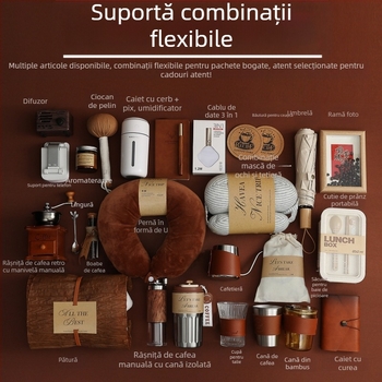 Set cafea în husă de fetru, stil retro, cu râșniță pentru boabe, ceașcă, linguriță de măsurat și ceainic pentru turnare