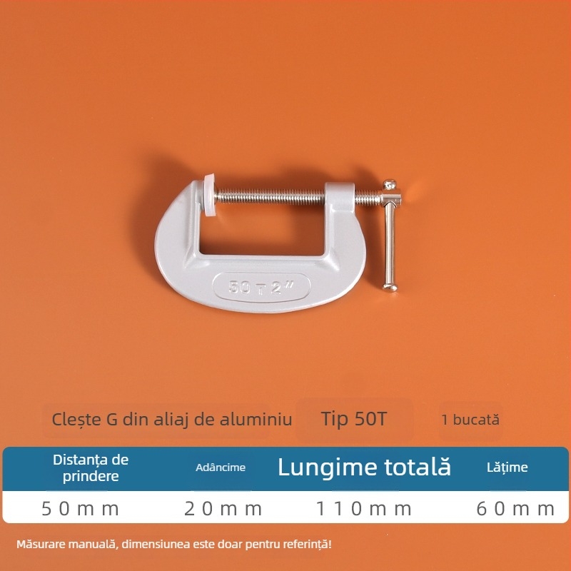 Cleme în formă G și în formă C pentru tâmplă, clemă fixă, unealtă de prindere rapidă, clemă F multifuncțională