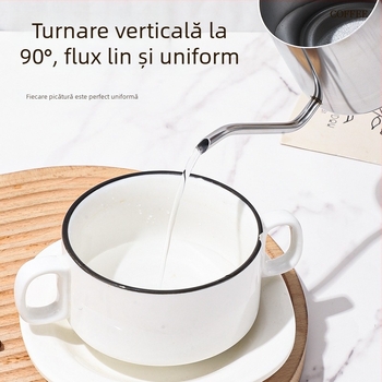 Kettle pour-over din oțel inoxidabil, cu gură lungă, și filtru de cafea pentru uz casnic