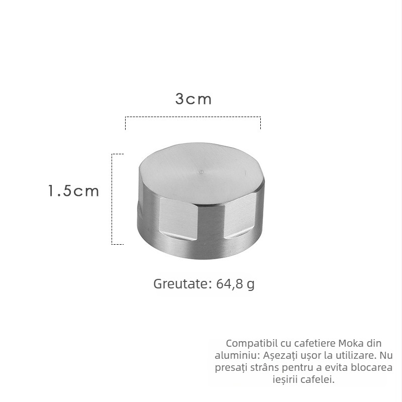 Capac din aluminiu anti-stropire pentru cafetiera moka, oțel inoxidabil 304, logo personalizabil