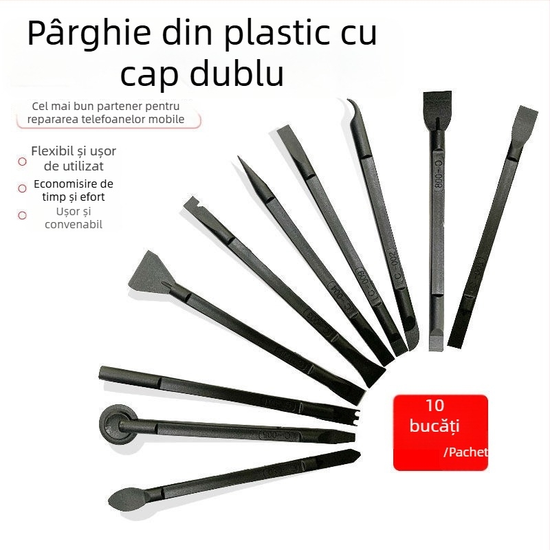 Unealtă plastică antipstatică cu două capete, 10 în 1, pentru repararea telefoanelor mobile