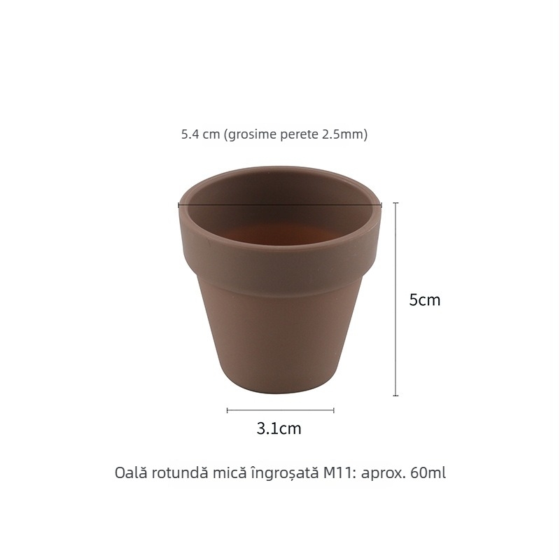Ghiveci din plastic, extrem de gros, vas mic rotund pentru răsaduri, potrivit pentru birou sau podea, deschidere de 5,4 cm