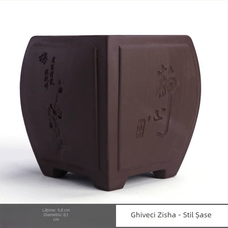 Ghiveci ceramic pentru orchidă din lut mov, model creativ nou, diametru mare, pentru casă și birou, respirabil