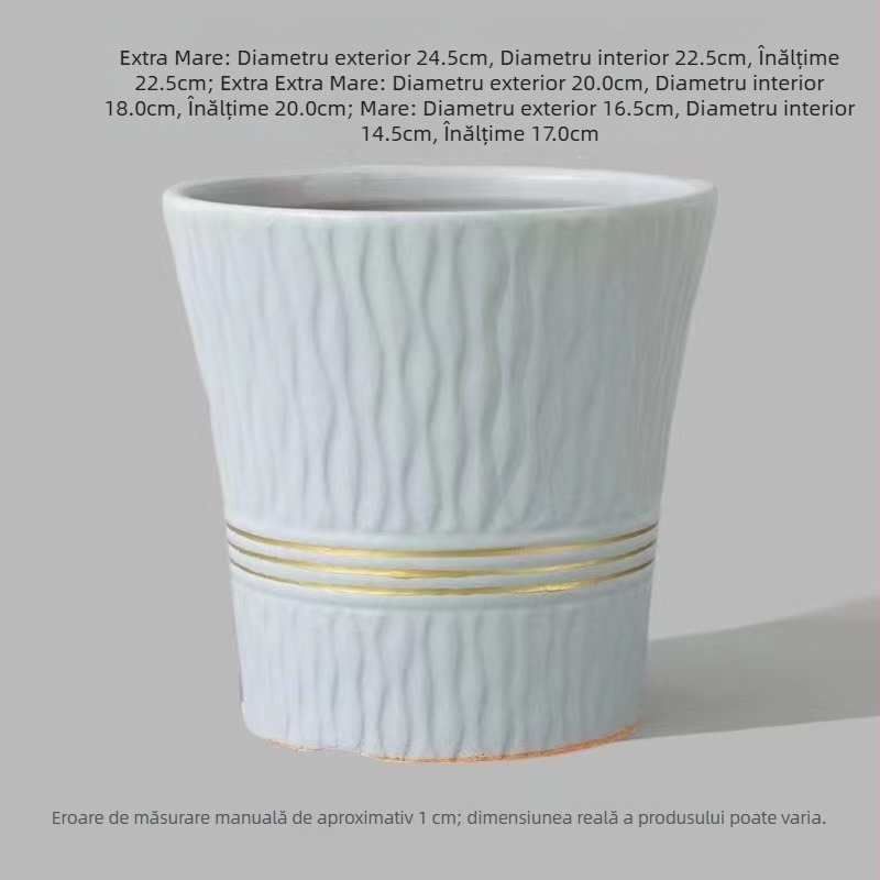 Ghiveci ceramic pentru interior, diametru mare, stil nordic, extra mare