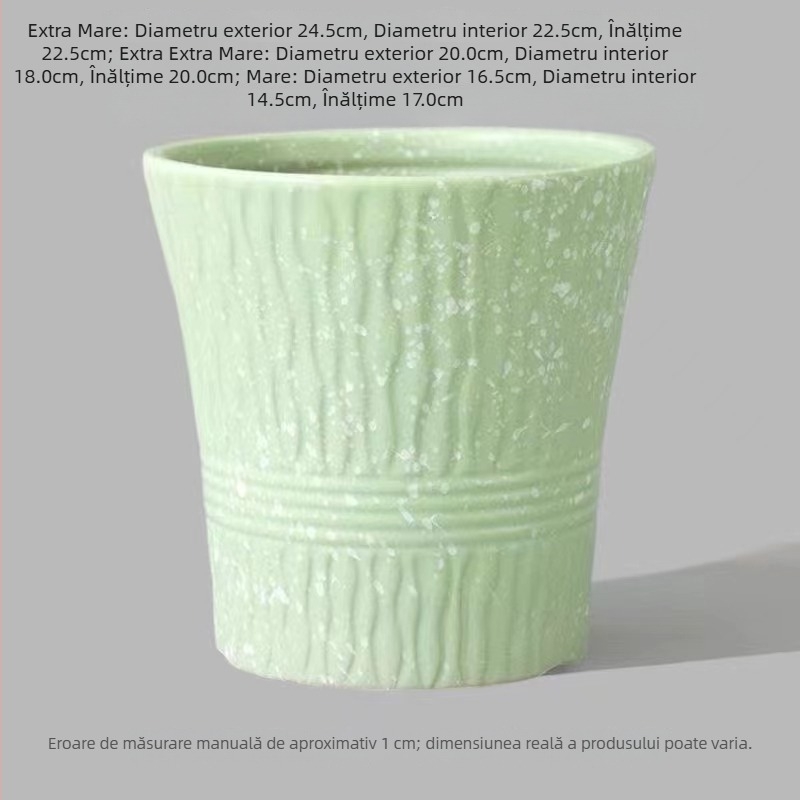 Ghiveci ceramic pentru interior, diametru mare, stil nordic, extra mare