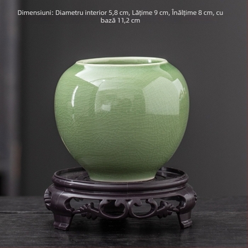 Ghiveci ceramic cu model fulg de zăpadă, diametru mic, pentru interior, plante verzi ușor de întreținut, potrivit biroului și mesei de ceai