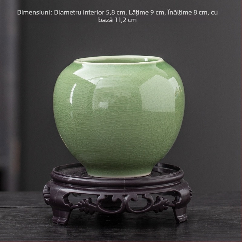Ghiveci ceramic cu model fulg de zăpadă, diametru mic, pentru interior, plante verzi ușor de întreținut, potrivit biroului și mesei de ceai