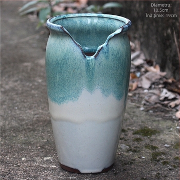 Ghiveci ceramic Yixing din lut mov pentru suculente și plante verzi – ghiveci mare glazurat pentru birou sau balcon