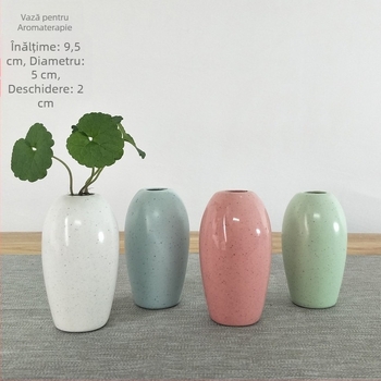 Sticlă ceramică pentru aromaterapie, mică vază, decor de casă lucrat manual cu model de puncte negre