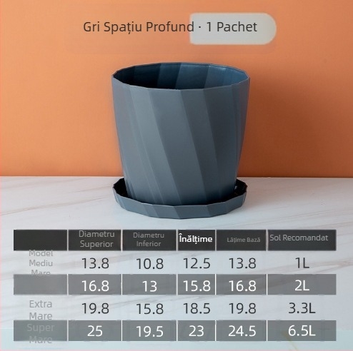 Ghiveci din plastic pentru balcon, extra-large, cu înălțime mărită, capacitate mare, construcție groasă și aerisită, potrivit pentru trandafiri
