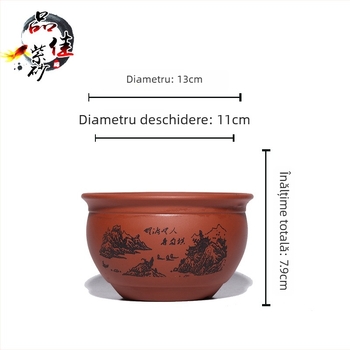 Ghiveci ceramic din nisip mov pentru suculente și plante verzi, ghiveci mic de birou respirabil, lucrat manual
