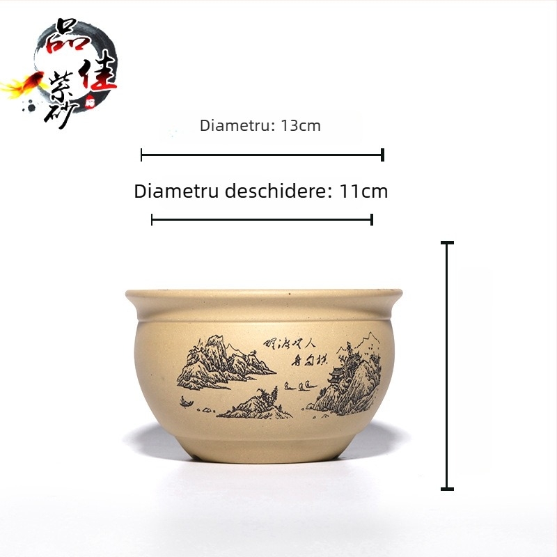 Ghiveci ceramic din nisip mov pentru suculente și plante verzi, ghiveci mic de birou respirabil, lucrat manual