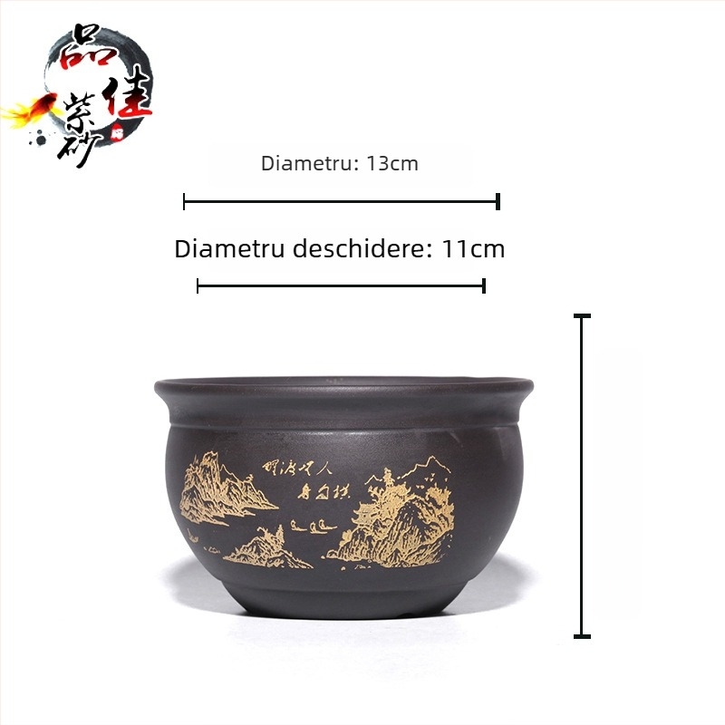 Ghiveci ceramic din nisip mov pentru suculente și plante verzi, ghiveci mic de birou respirabil, lucrat manual