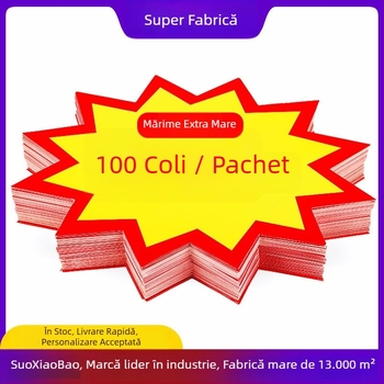 Etichetă mare de preț din hârtie albă pentru supermarket, etichetă promoțională de reduceri