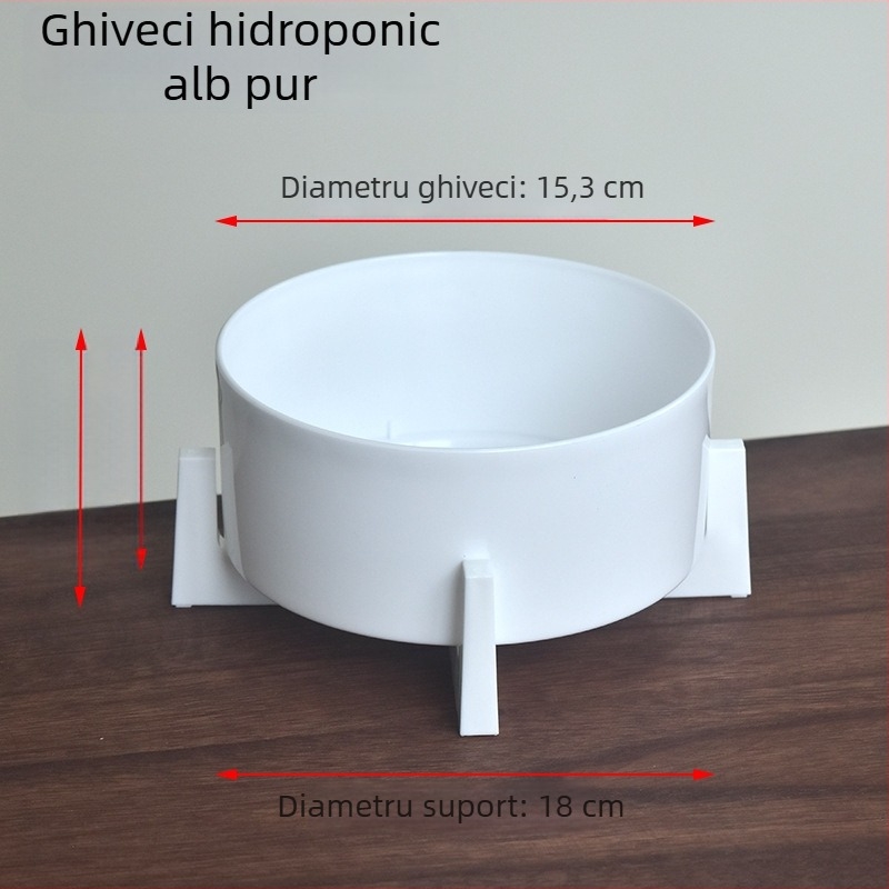 Vas hidroponic din rășină pentru narcise, planta de bani, nuferi și lotus