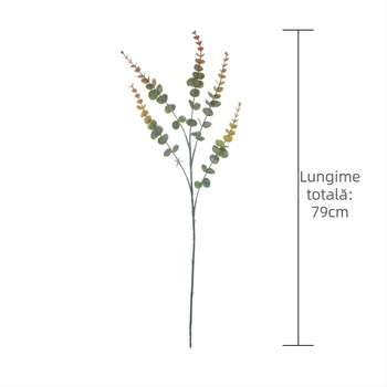 Floare artificială de eucalipt cu o singură ramură – decor pentru casă, buchet de nuntă, plantă de perete MW20205