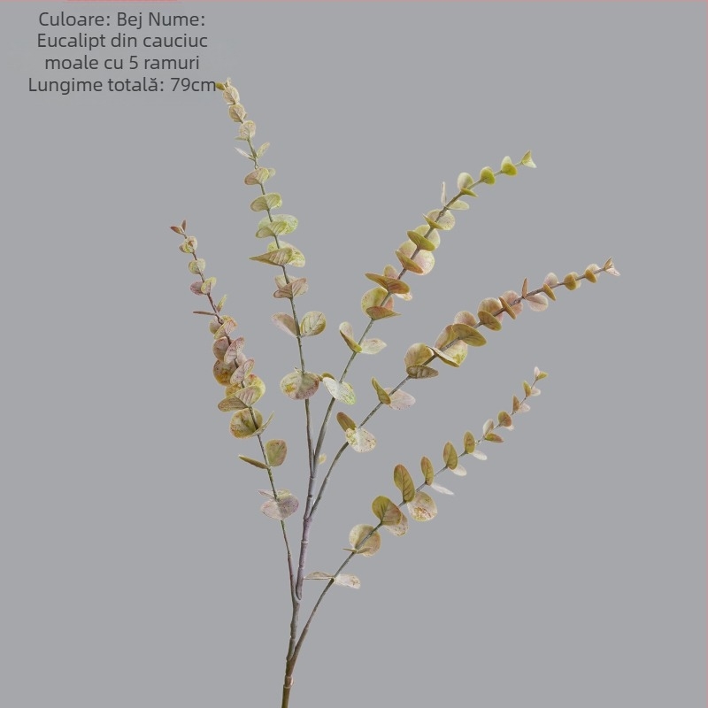 Floare artificială de eucalipt cu o singură ramură – decor pentru casă, buchet de nuntă, plantă de perete MW20205