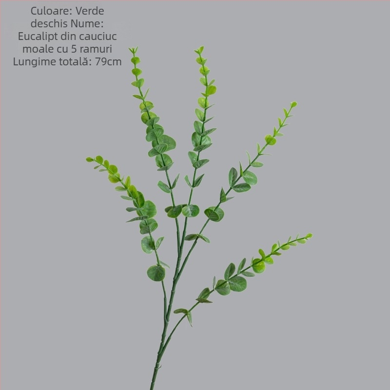 Floare artificială de eucalipt cu o singură ramură – decor pentru casă, buchet de nuntă, plantă de perete MW20205