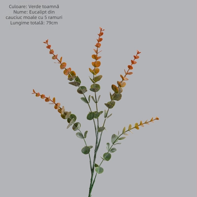 Floare artificială de eucalipt cu o singură ramură – decor pentru casă, buchet de nuntă, plantă de perete MW20205