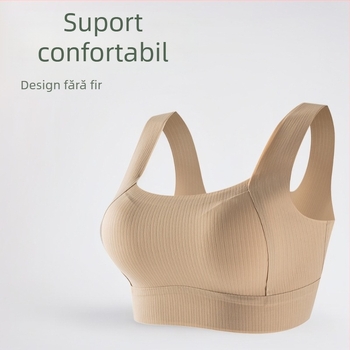 Sutien fără cusături, cu cupă fixă, fără arc, susținător, anti-cădere, stil vestă, confortabil