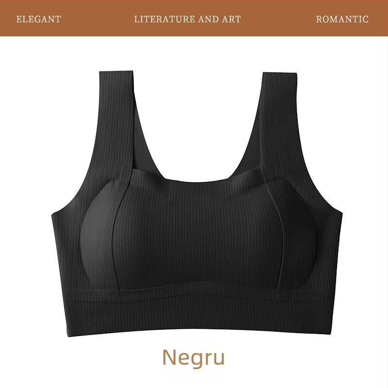 Sutien fără cusături, cu cupă fixă, fără arc, susținător, anti-cădere, stil vestă, confortabil