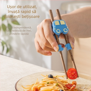 Set de învățare pentru bețișoare, bețișoare din silicon antiderapante, pentru copii 3–6 ani, stil drăguț desen animat