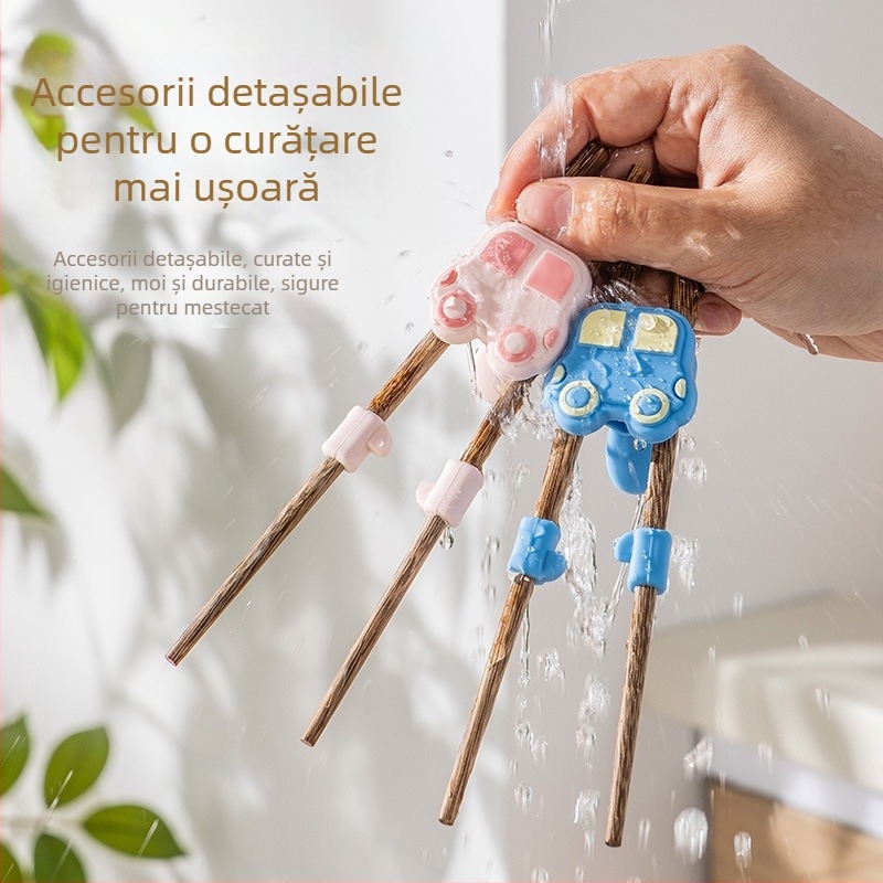 Set de învățare pentru bețișoare, bețișoare din silicon antiderapante, pentru copii 3–6 ani, stil drăguț desen animat