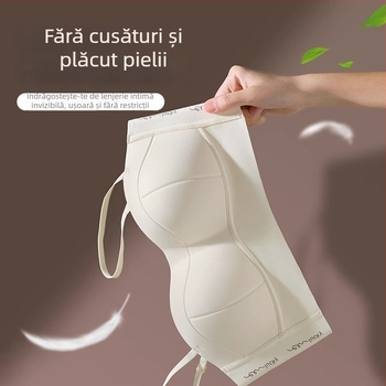 Sutien fără bretele pentru bust mic, cu efect push-up, bretele subțiri, stil camisole, adunare a sânilor pe lateral, fără transparență, reglabil, fără cusături