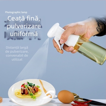 Dispenser de ulei din sticlă, dozare precisă, recipient transparent, capac apăsat pentru bucătărie