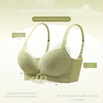Sutien fără arc pentru sâni mici, modelare, cupă subțire, anti-sagging, reglabil