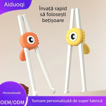Ai Duoqi Bețișoare de Mâncare pentru Copii – Bețișoare de Învățare cu Design Tigru, Set de Exercițiu pentru Hrănire, 2–12 Ani